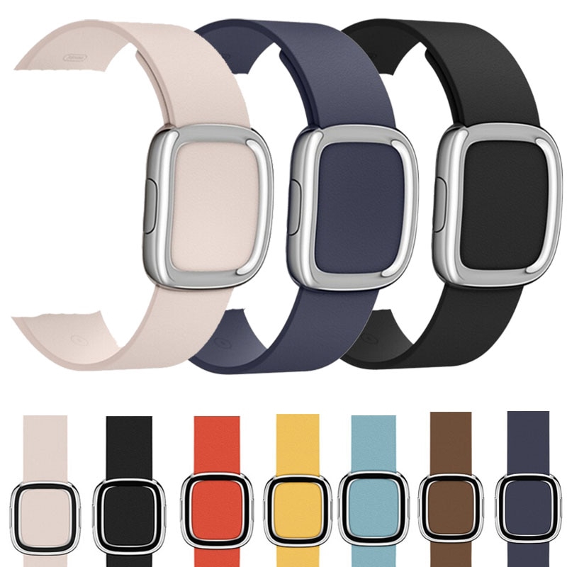 Leather modern buckle for apple online watch