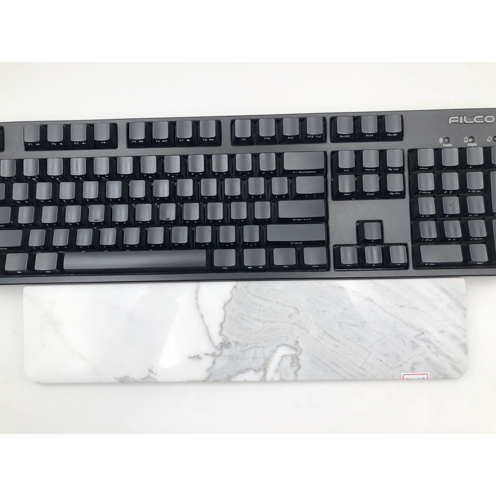 Top Engraved White-Large Bevel-80% Keyboard Rest-Natural Stone Marble ...