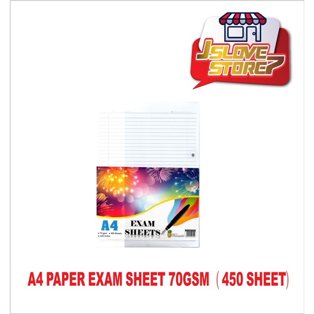 A4 Paper Exam Sheet 70gsm (450’sheet ) Shopee Malaysia