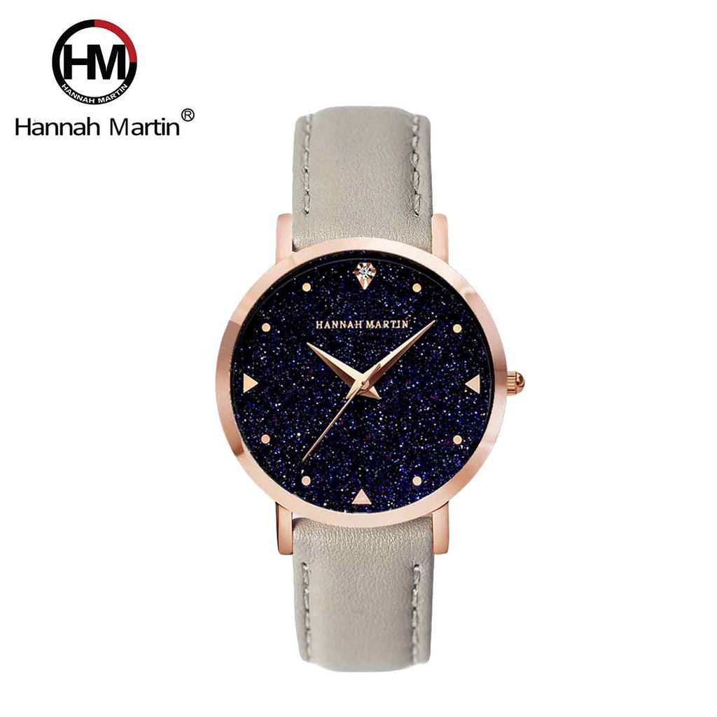Hannah Martin Women Classic Crystalline Leather Quartz Watch Jam Tangan ...