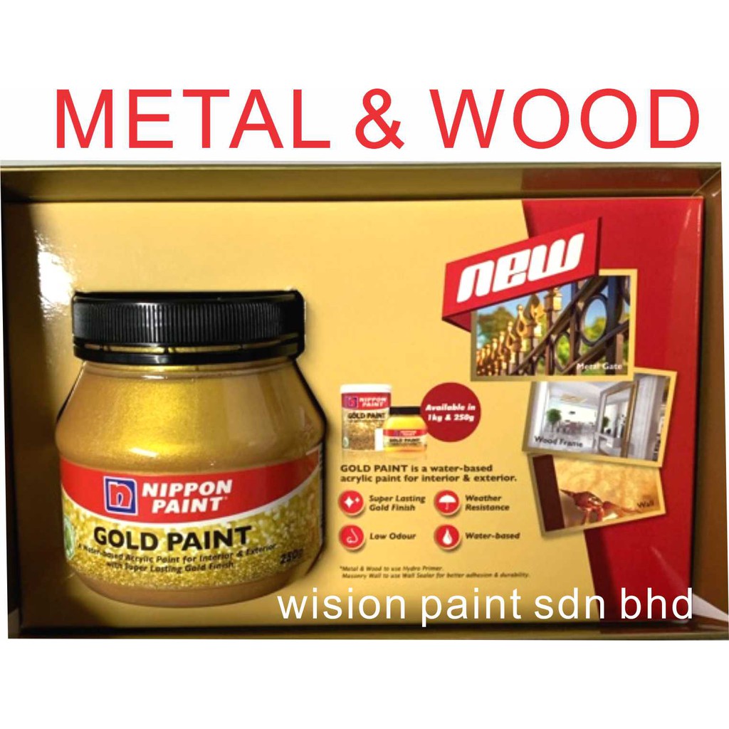 NIPPON Gold Paint Acrylic Paint Water Based Interior & Exterior 250g