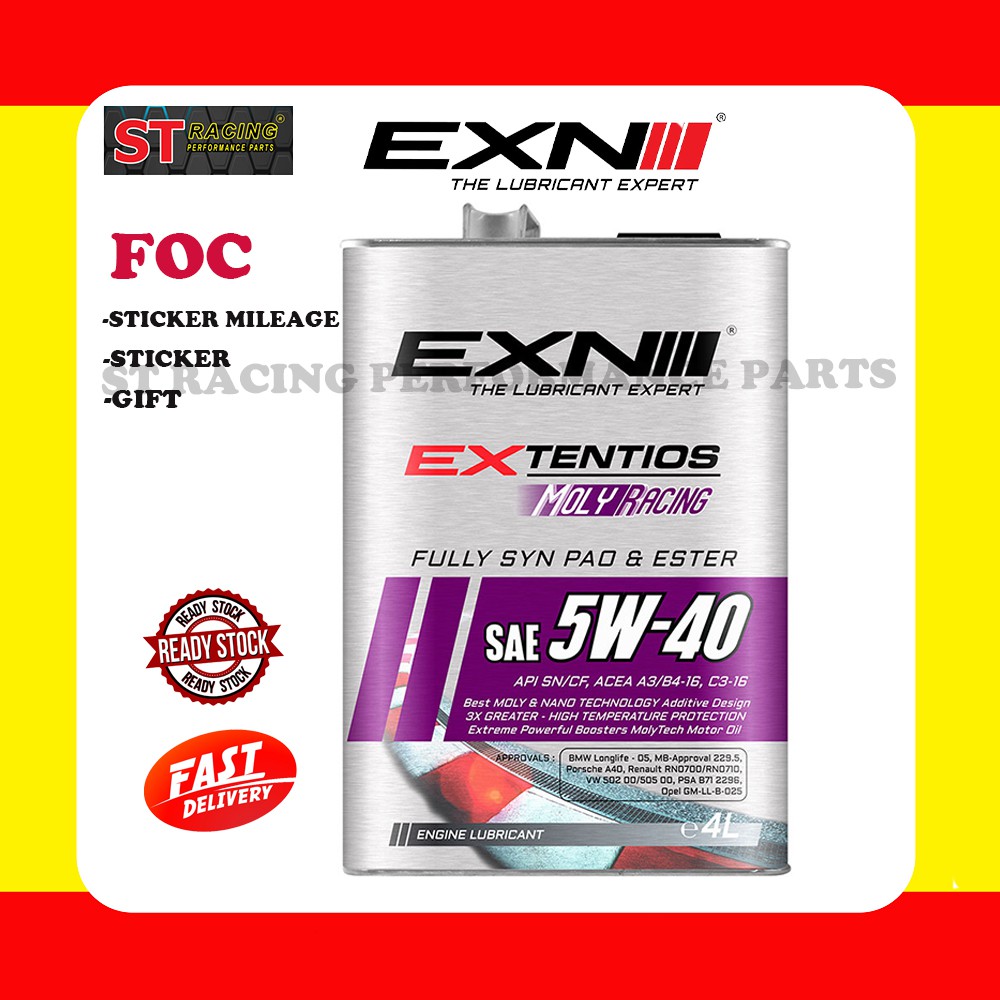 EXN MOLYRACING 5W40 FULLY SYNTHETIC ENGINE OIL 4L Shopee Malaysia