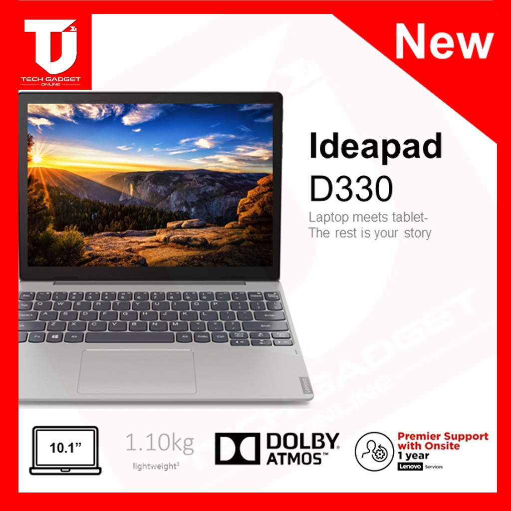 Limited Allocation Lenovo Ideapad D330 10igl 82h0000pmj 101 Laptop Celeron N4020 4gb 1379