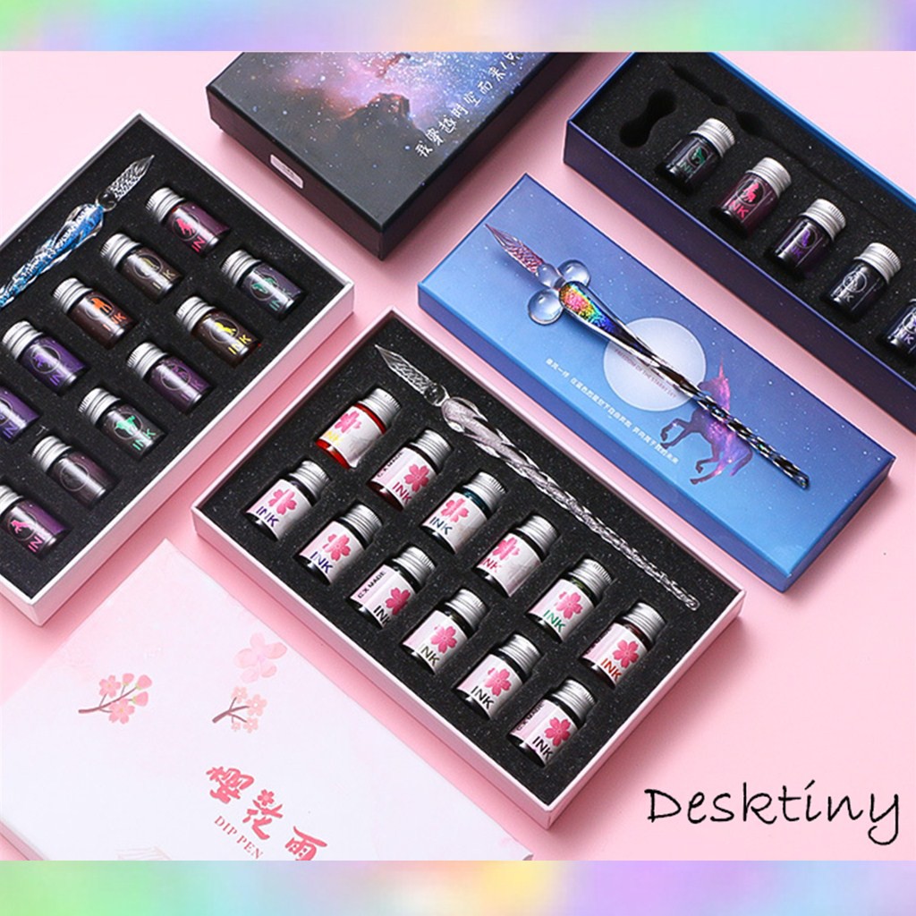 Caligraphy Ink Set by Desktiny | Holographic / Sakura / Peacock Themed ...