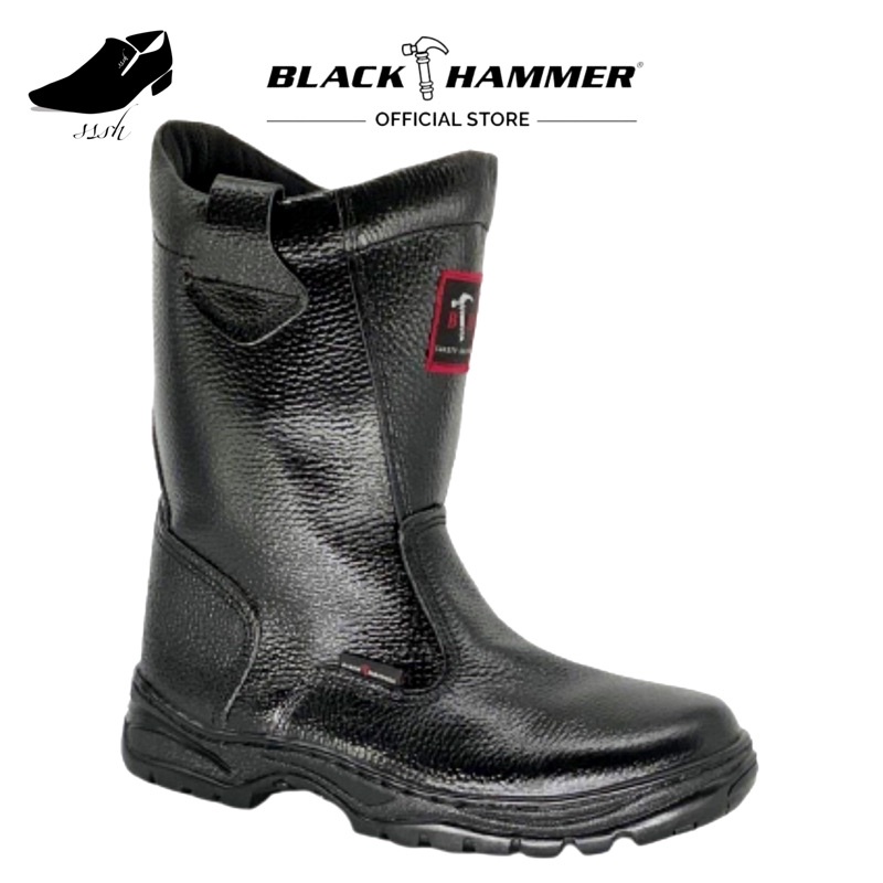 ORIGINAL BLACK HAMMER SAFETY SHOES HIGH CUT GENUINE LEATHER BH 2334