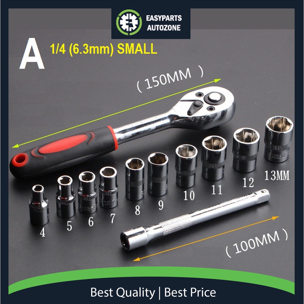 Autozone Ratchet Wrench Socket Set Hardware Vanadium Repairing Kit