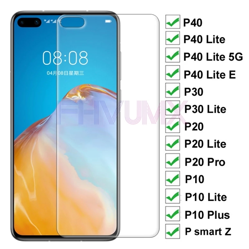 Pack Protection Huawei P10/P20/P30 Lite/P40 Pro - Coque Silicone + Verre Trempé - Transparent