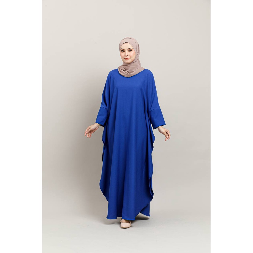 Baju Kaftan ROYAL BLUE Jubah Umrah Muslimah Moden Abaya Dress Anti ...