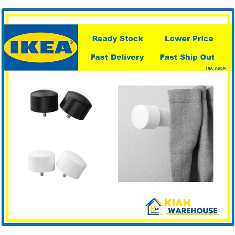 IKEARAFFIG Finials, 1 PAIR , Black atau White (Sepasang) Penutup Tepi