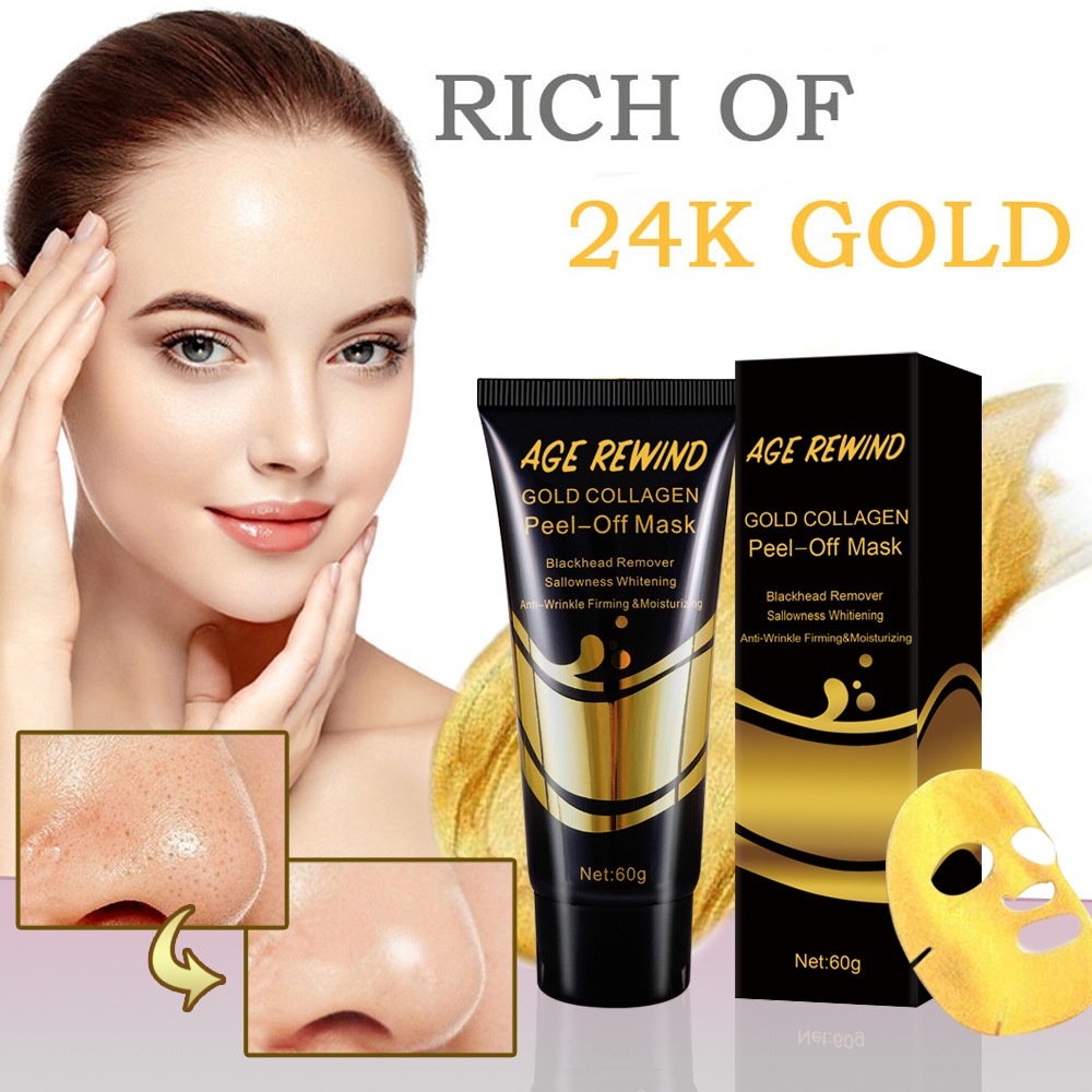 Gold Collagen Remove Blackhead Face Mask Shrink Pore Peeling Nose Deep