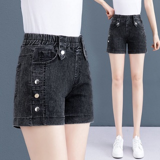 Women Baggy Elastic Waist Hot Pants Ladies Summer Loose Straight Leg Shorts