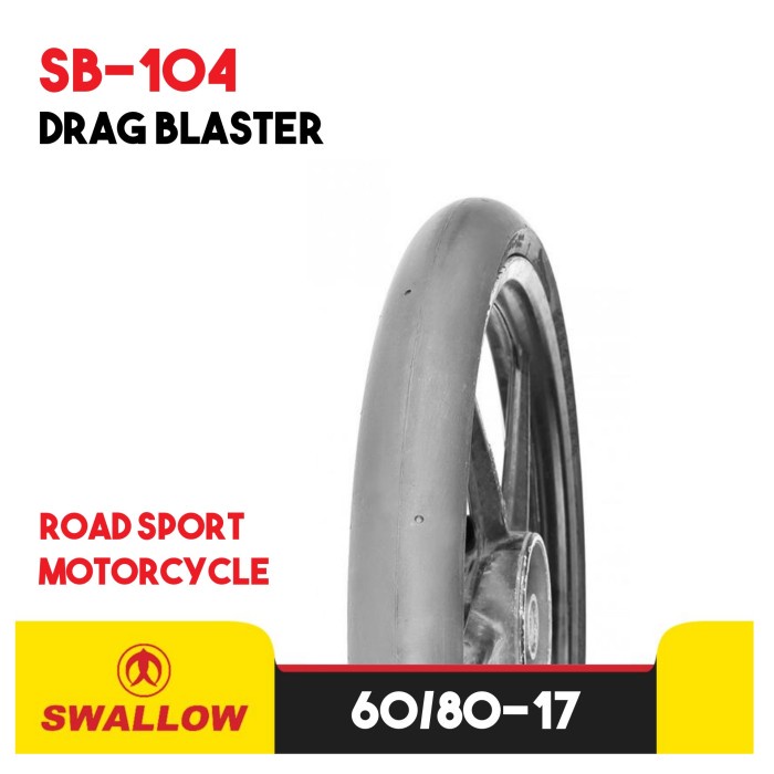 MOTORCYCLE OUTER TIRE Ring 17 SWALLOW DRAG BLASTER SB-104 TUBELESS 60/ ...