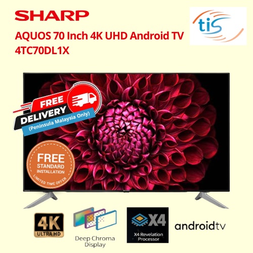 SHP4TC70DL1X Sharp 70 Inch AQUOS 4K UHD Android TV Shopee Malaysia