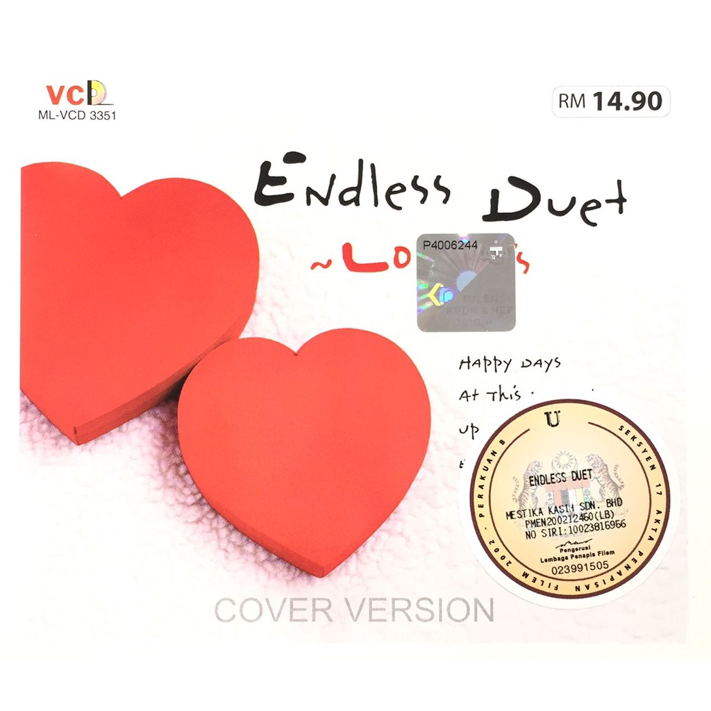 English Karaoke Endless Duet / Love Is (VCD) (COVER VERSION) Shopee