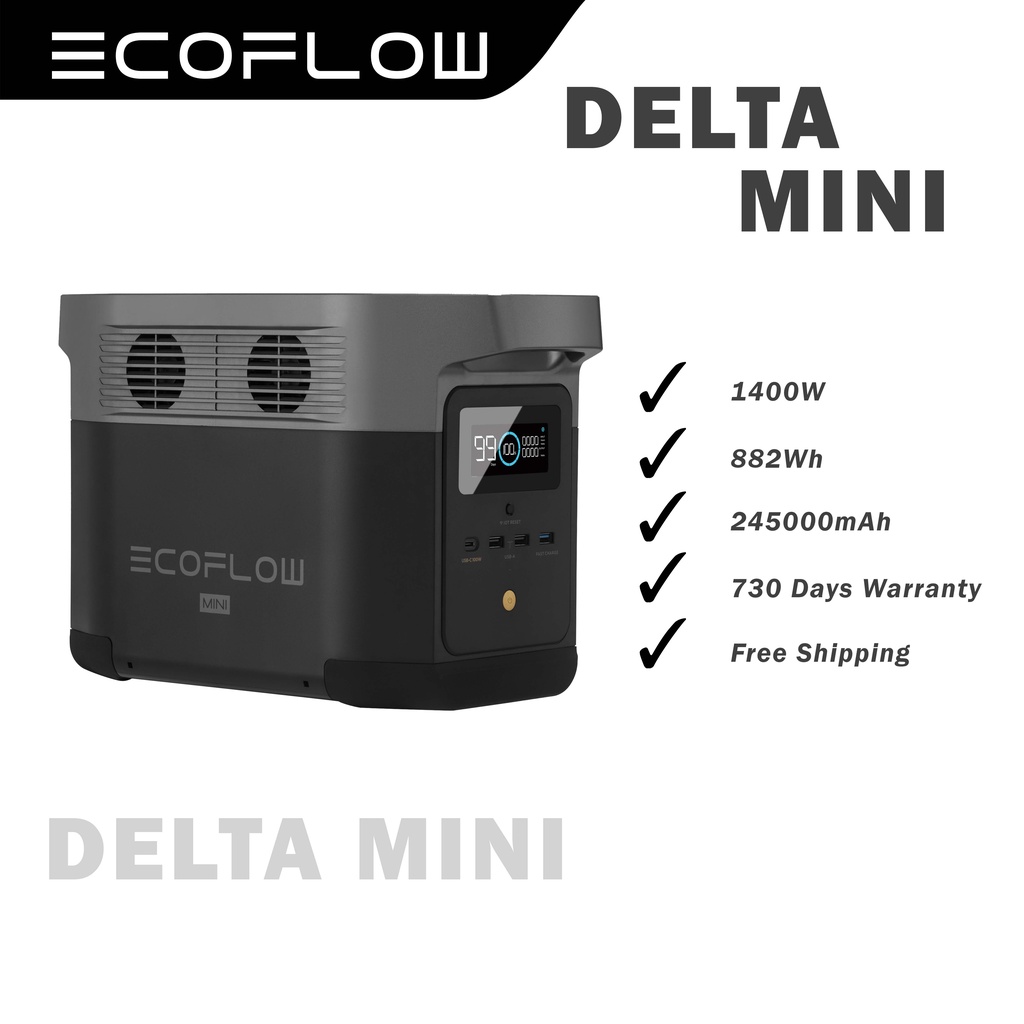 EcoFlow Delta Mini Portable Power Station 882Wh Fast Charging (1440W
