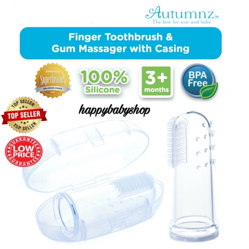 Autumnz Baby Finger Toothbrush Gum Massager With Casing Shopee
