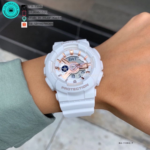 Baby g white hot sale and rose gold