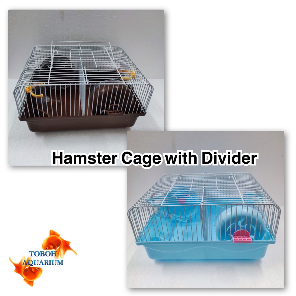 Hamster cage with clearance divider