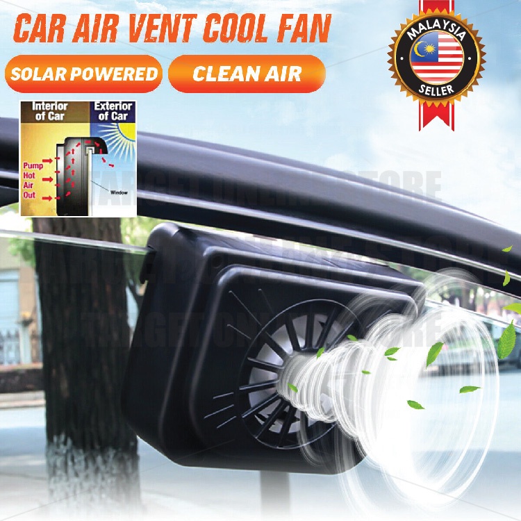 Solar Powered Car Fan Window Air Vent Auto Cooler Ventilation System