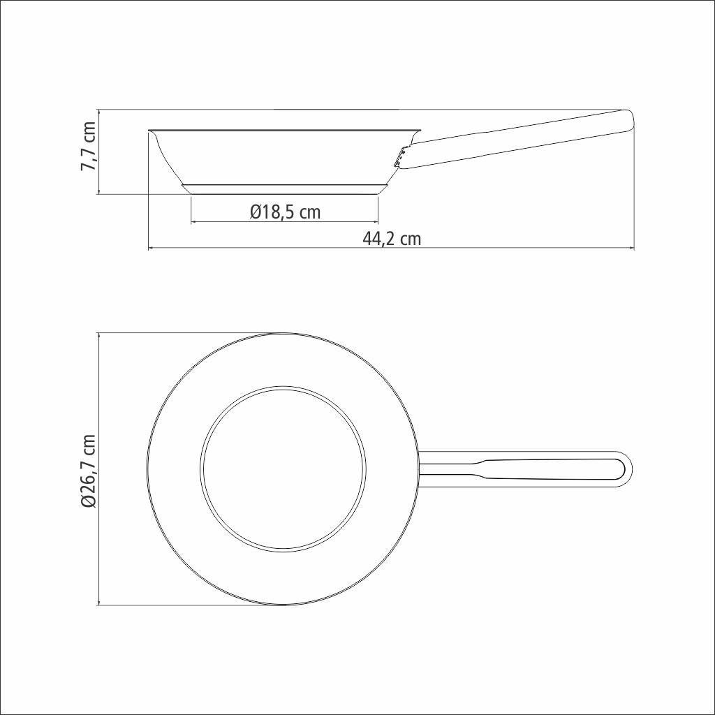 Tramontina Stainless Steel Frying Pan Induction Friendly 20cm/ 24cm