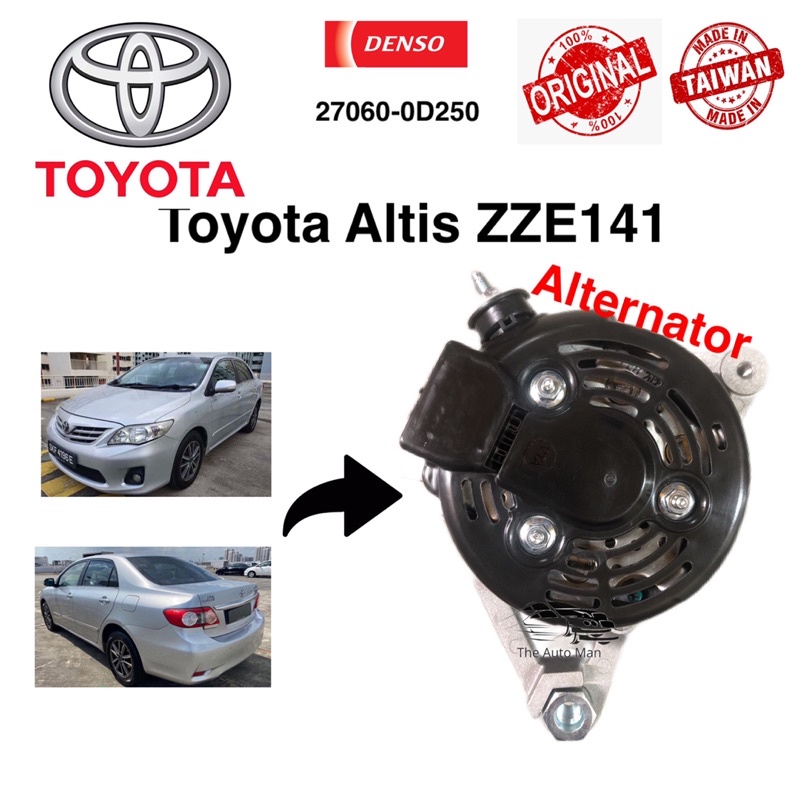 Denso Alternator For Toyota Altis 1.8 ZZE141(Taiwan Quality) | Shopee ...