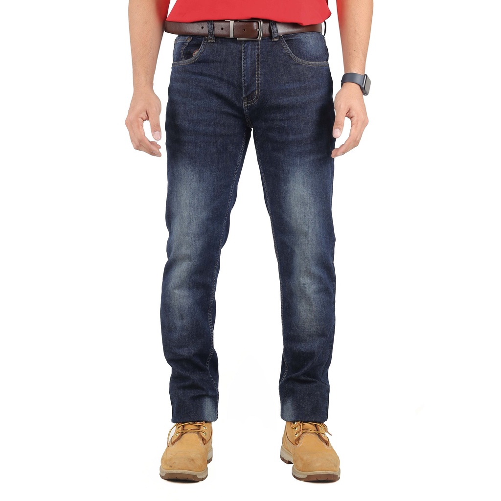 EXHAUST Stretchable Jeans Long Pants [303 Slim Fit]T. Blue/M. Blue/L