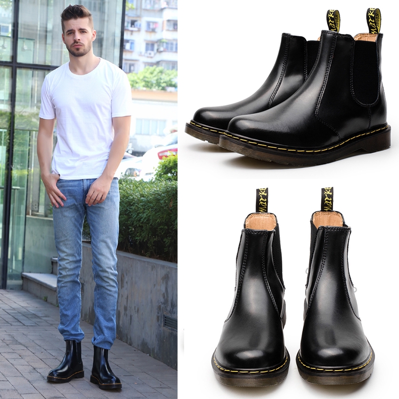 Dr.marten Men Women Boots kasut lelaki Ankle Snow Boots Fashion Chelsea Boots Leather Slip Ons Motorcycle Boot for Man