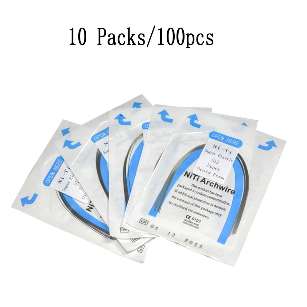 Round Ovoid Arch Form AZDENT 10-Pack Orthodontic Round Arch Wires - Super Elastic NITI, Ovoid Form AZDENT Dental Arch Wires 10 Pack