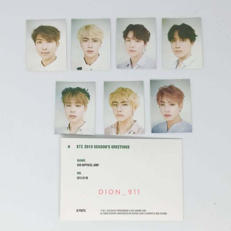 [OFFICIAL] Bts SEASON'S GREETINGS 2019 PHOTO ID Shopee Malaysia
