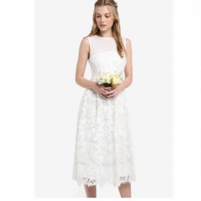 Zalora premium bridesmaid crochet dress Shopee Malaysia