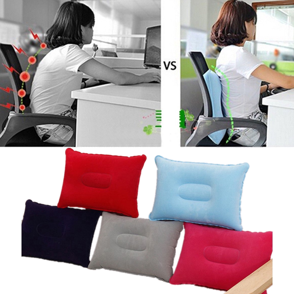 Inflatable Square Air Cushion Pillow Portable Foldable Double Sided ...