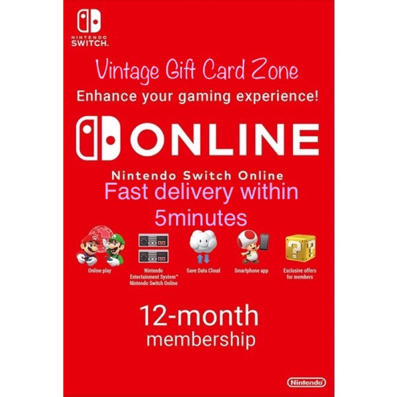 Nintendo switch online hot sale 1 month membership