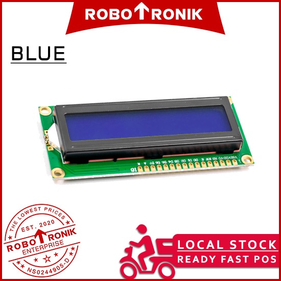 Arduino LCD Display 16x2 Yellow / Blue Backlight Screen Serial Parallel ...