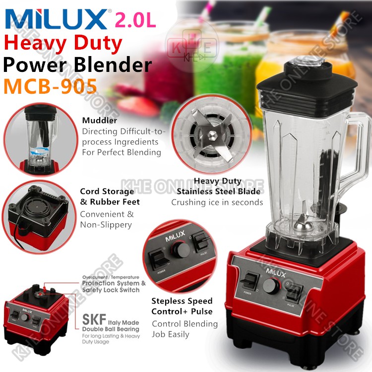 Milux 2L Heavy Duty Commercial Blender (1200W)