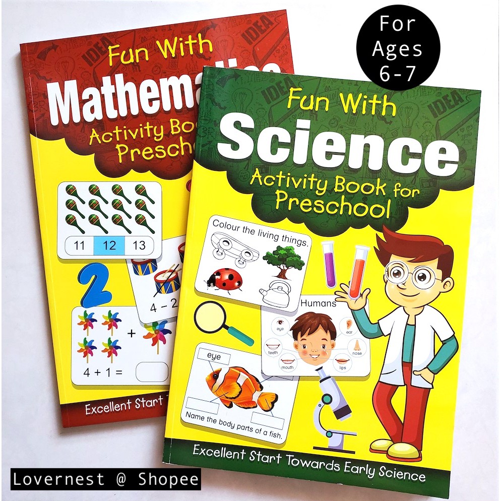 Shopee　Fun　Science　TADIKA　Pre-Primary　Activity　SAINS　LOVERNEST　MATH　AKTIVITI　Book　Math　BUKU　Kindergarten　Preschool　for　With　Malaysia