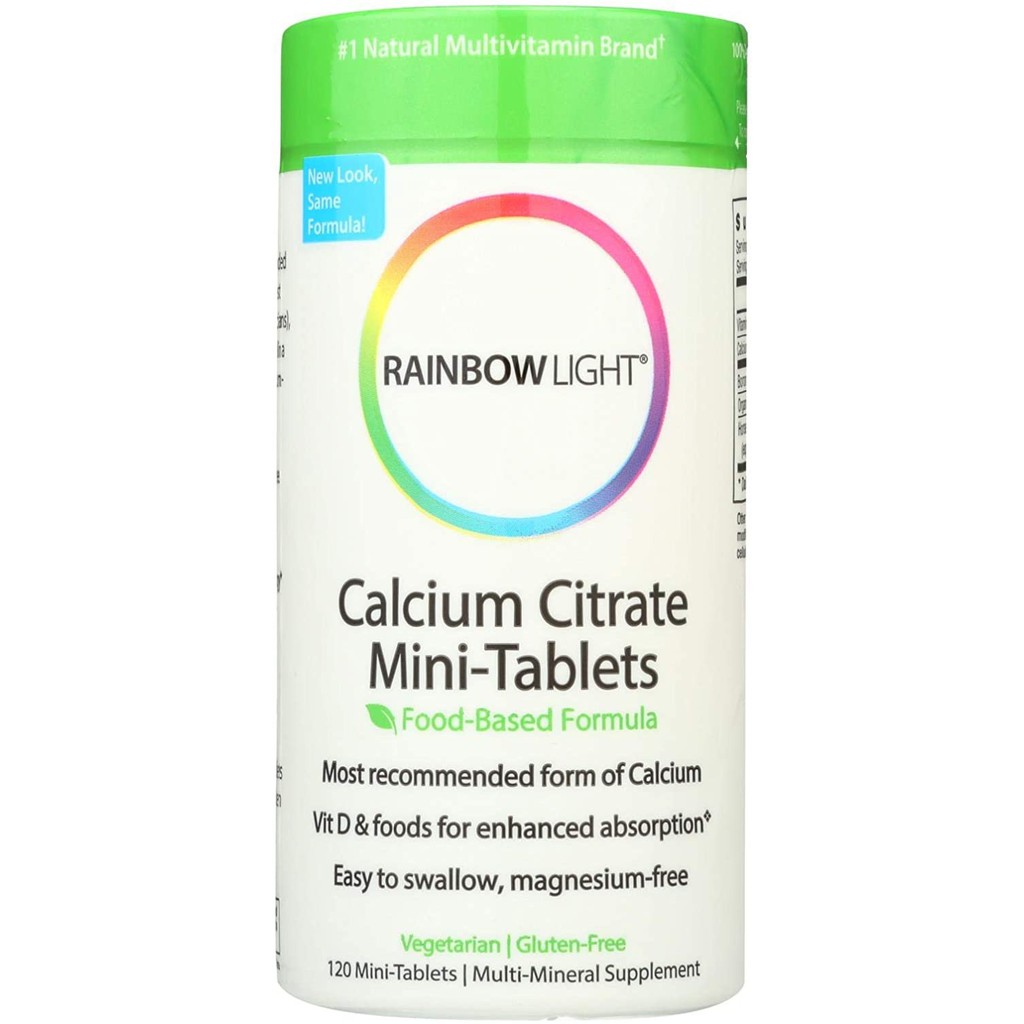 Rainbow Light Calcium Citrate MiniTabs FoodBased Calcium Supplement Supports Calcium