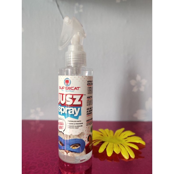 JUSZ SPRAY SUPERCAT Spray untuk bulu kucing, lebat , kurap, fungus
