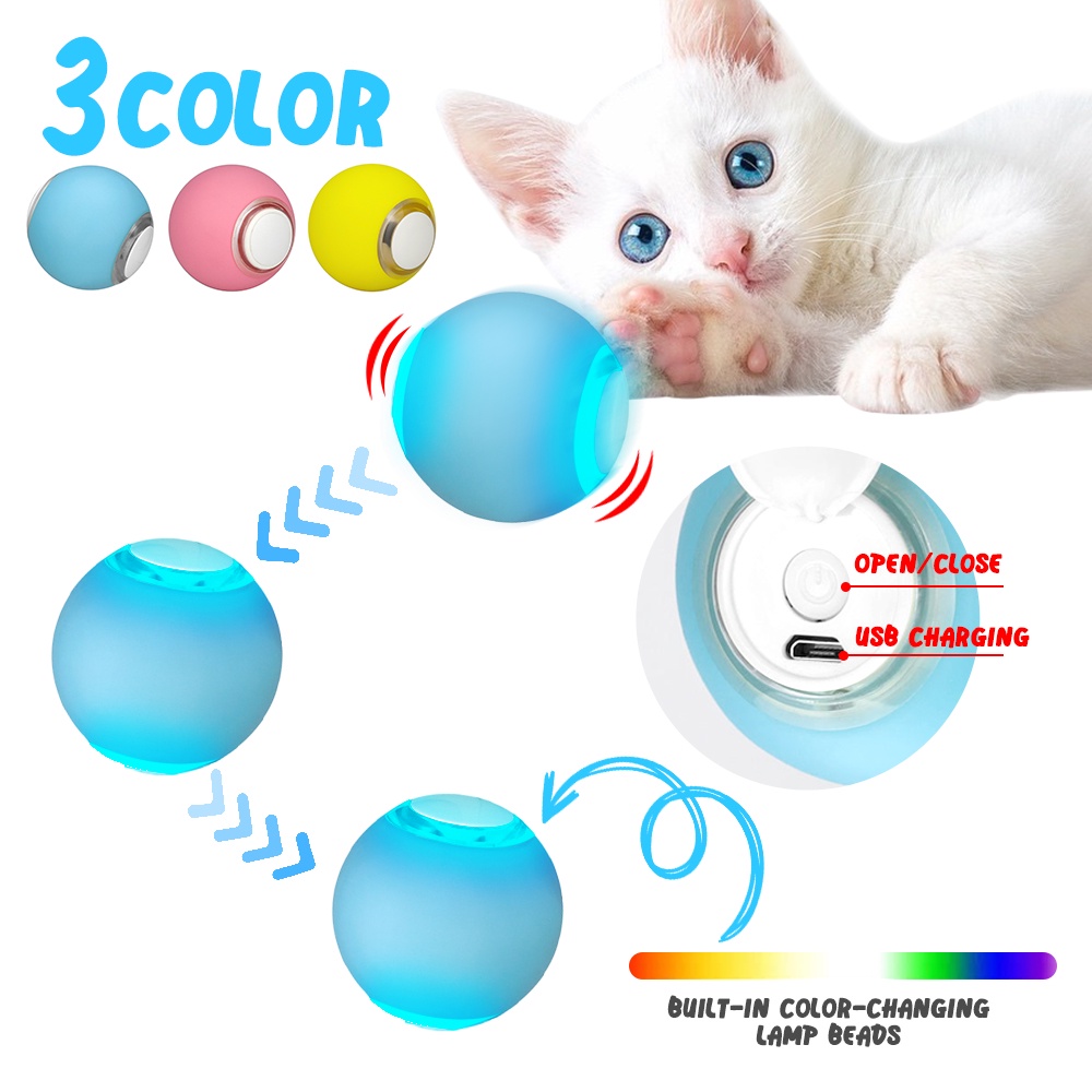Electric Cat Illuminated Ball Toys / Gravity Intelligent Rolling Ball