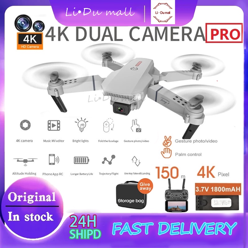 E88 pro drone 4k HD dual camera visual positioning 1080P WiFi fpv drone ...
