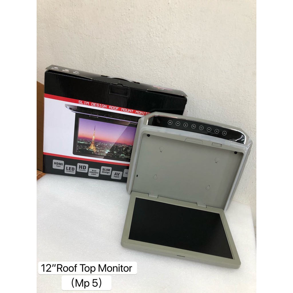 12 Inch TFT LCD Car Ceiling Roof Mount Full HD 1080P Display Monitor TV MP5  USB SD HDMI AV Mpv Exora, Alza, Estima, ETC