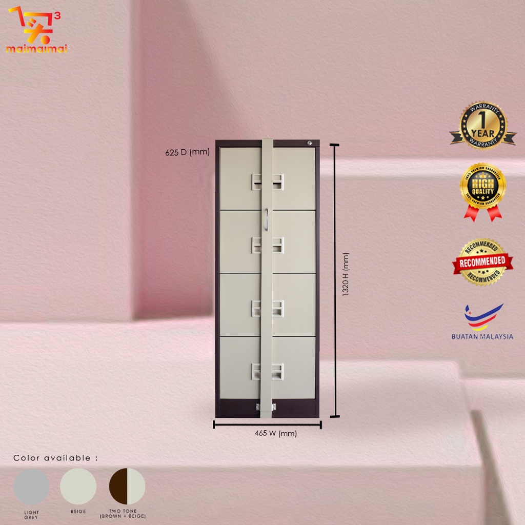 Filing with Recess Handle & Locking Bar c/w Ball Bearing Slide 4 Drawers Shopee Malaysia