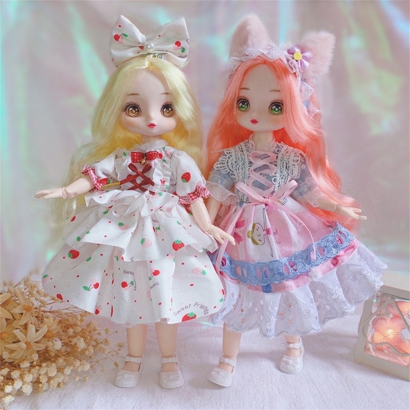 New Anime Doll Face 30CM Doll 20 Movable Jointed Bjd Dolls Fashion ...