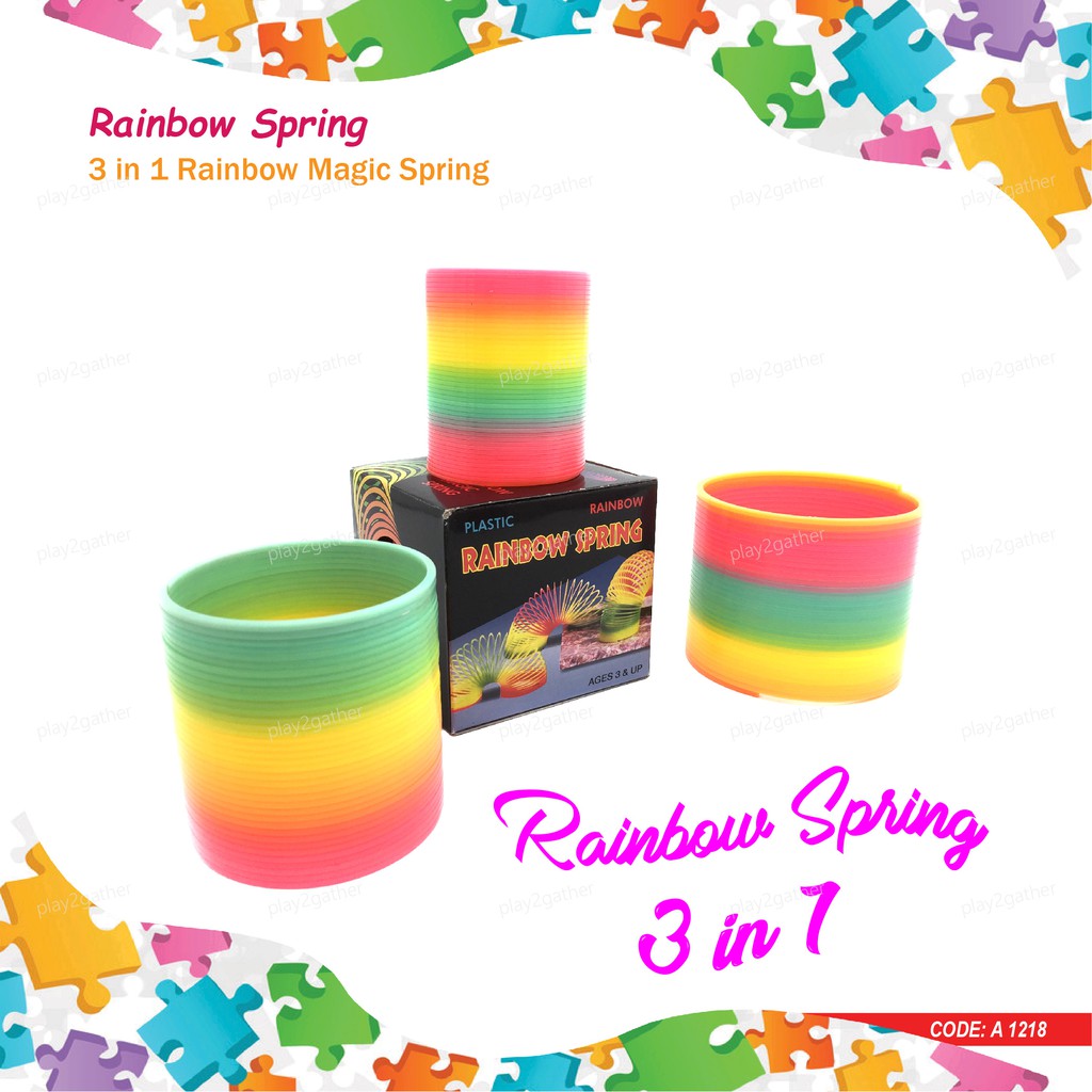 3in1 Magic Spring Toys Rainbow Spring Slinky Bouncing Toy For Kids ...