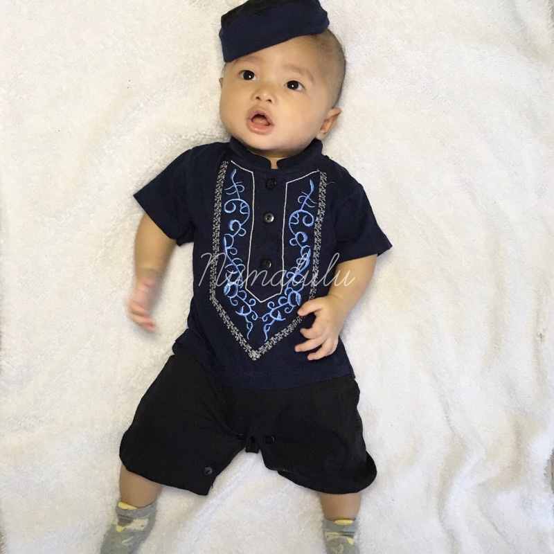 Kurta baby 012bulan baby romper baju akikah baby boy baju melayu baby