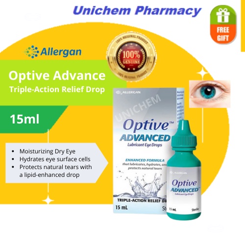 Optive Advanced Lubricant Triple Action Relief Eye Drops 15ml [Exp 24