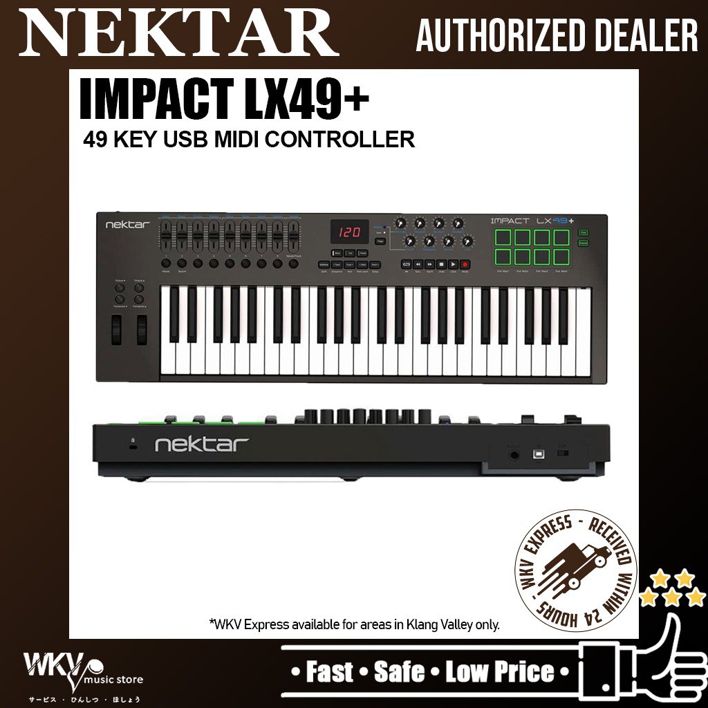 Nektar Impact LX49+ 49-Key USB Keyboard Midi Controller (LX49 ...