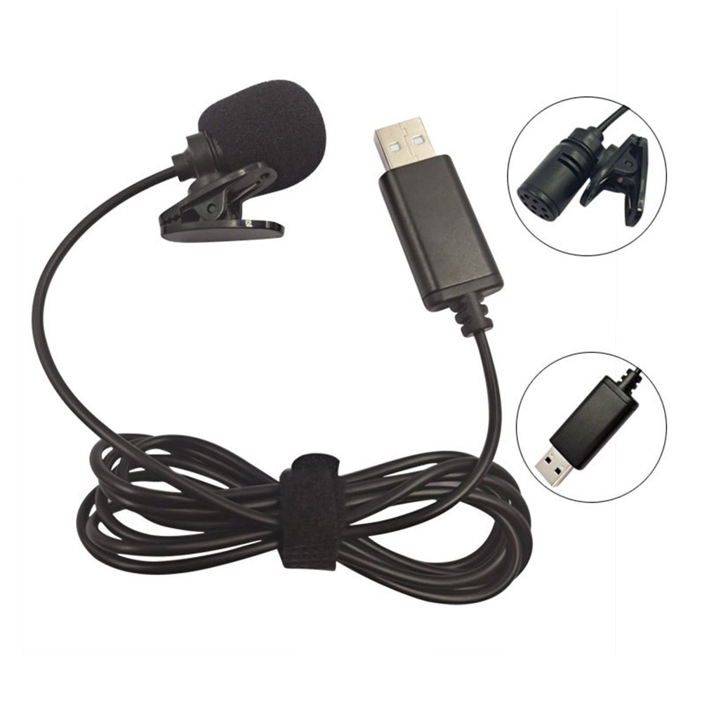 USB Lavalier Lapel Condenser Microphone Omnidirectional Wired Clipon