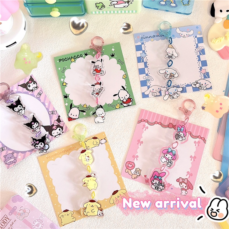 New Sanrio Decorative String Keychain Kuromi Pochacco Cinnamoroll Bag 