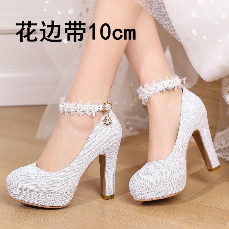 Lace Strappy Wedding Heels Kahwin Nikah Size 33 to 43 Shopee Malaysia
