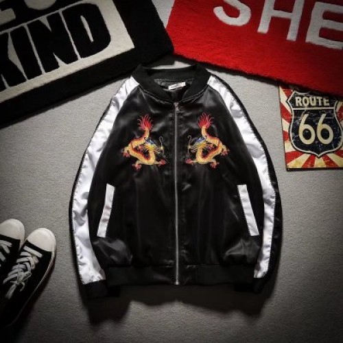 Men's Biker & Bomber Jacket Dragon Coat | Shopee Malaysia
